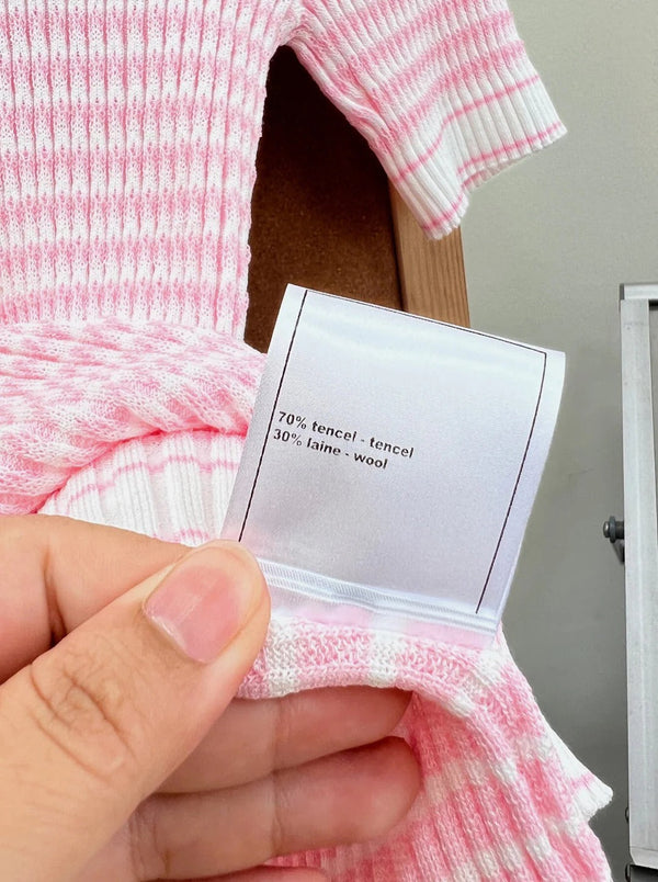 CC 2026 Knit Short-Sleeve T-Shirt White Pink Tencel 463388
