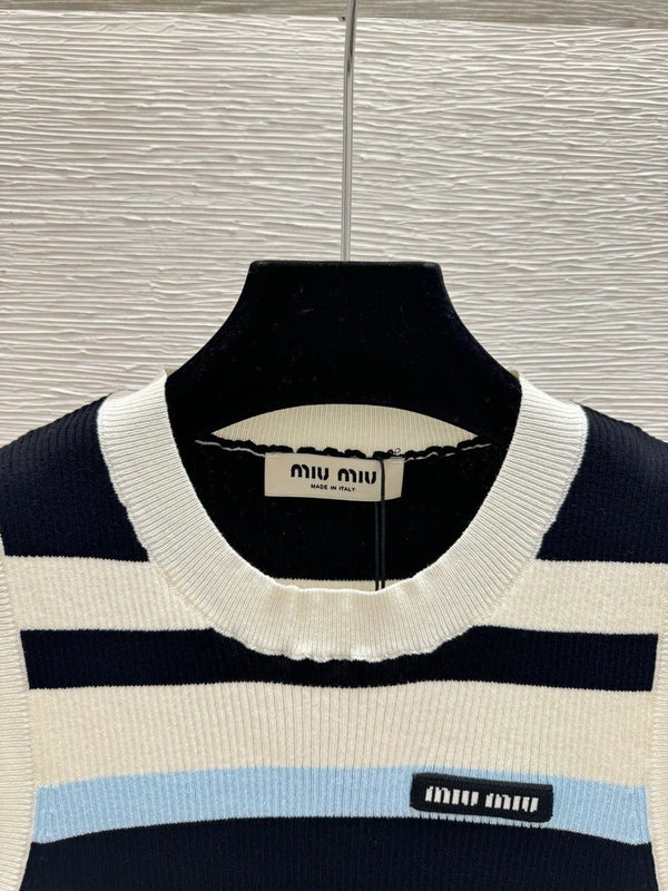 Miu 2026 Vest Black and White Wool 516747