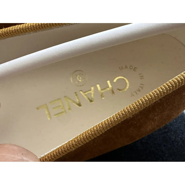 CC Cambon Ballet Flats Camel Velvet