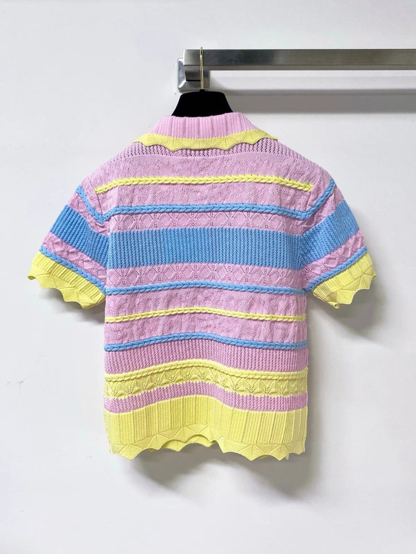 CC 2026 Strips Short-Sleeved Shirt Polo Tencel 380258