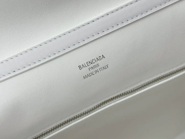 Balenciaga Medium Bag 35 White Calfskin Sliver Hardware