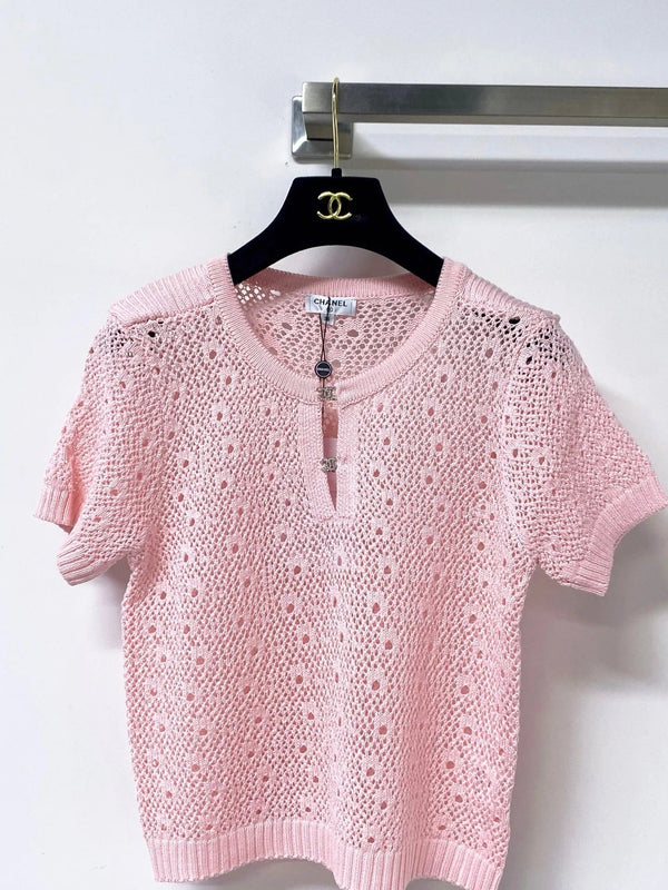 CC 2026 Short-Sleeved Shirts Crochet Logo Buttons 449828