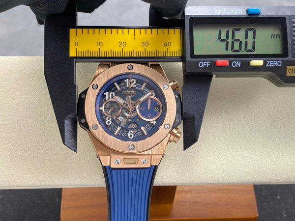 Hublot Big Bang Unico Rose Gold Blue 42mm Blue Rubber Strap Watch