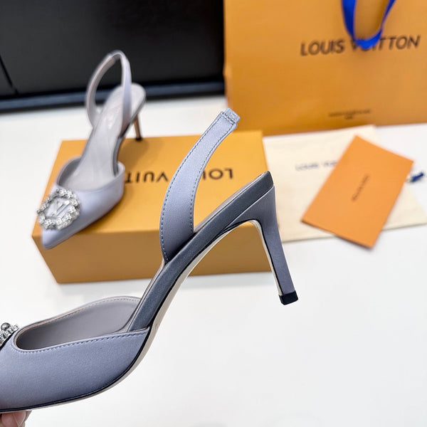 LV 26s Slingback 95 Light Lavender Premium Satin 622445