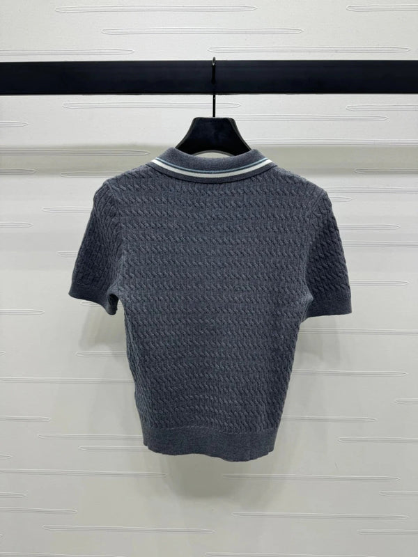MIUMIU KNITTED POLO SHIRT WHITE 274839