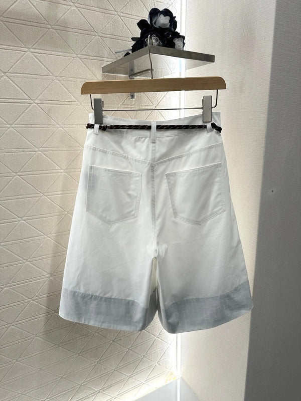 MIUMIU HIGH-WAISTED PLAID BERMUDA SHORTS 276622