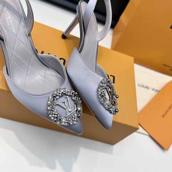 LV 26s Slingback 75 Light Lavender Premium Satin 622446