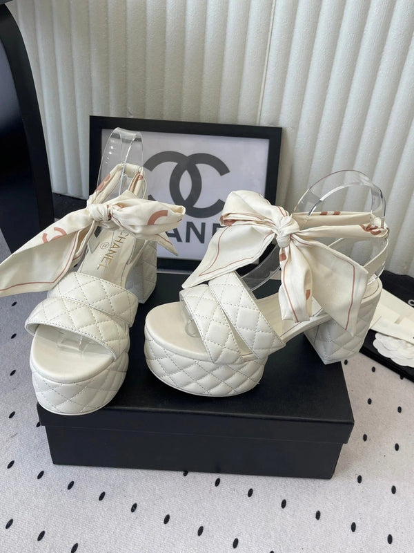 CC 26s Platform Sandals 75 White Sheepskin 650085