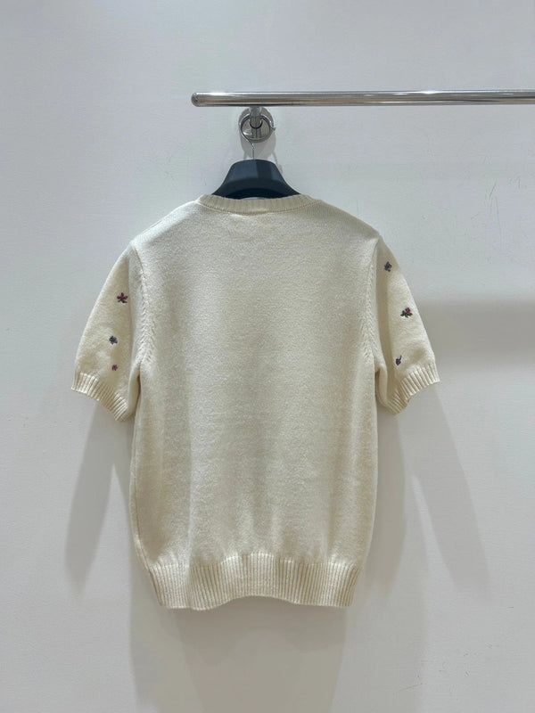 CD 2026 Flower T-shirt Cream Wool 535388