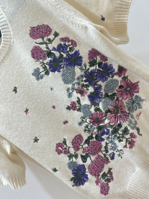 CD 2026 Flower T-shirt Cream Wool 535388