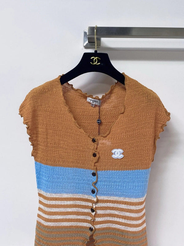 CC 2026 Knitted Short-Sleeved Top Flax Lelin 471725