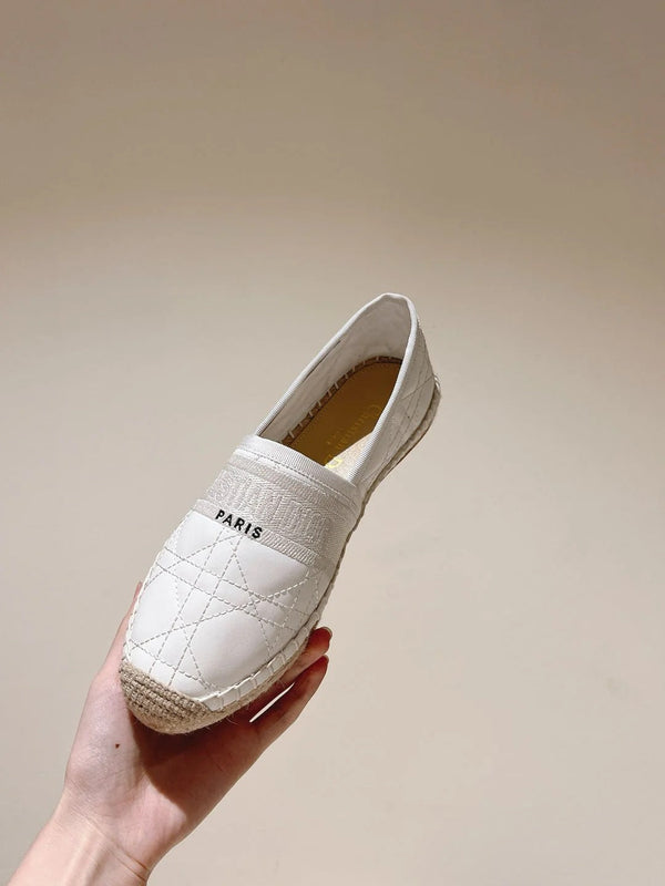 CD 26s Loafers Embroidery White Cowhide 653265