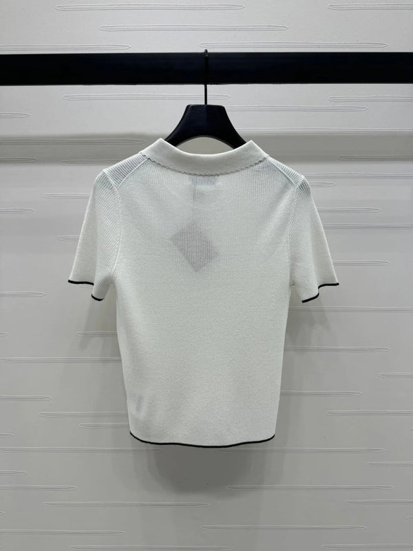 MIUMIU SHORT-SLEEVE KNIT POLO 269424
