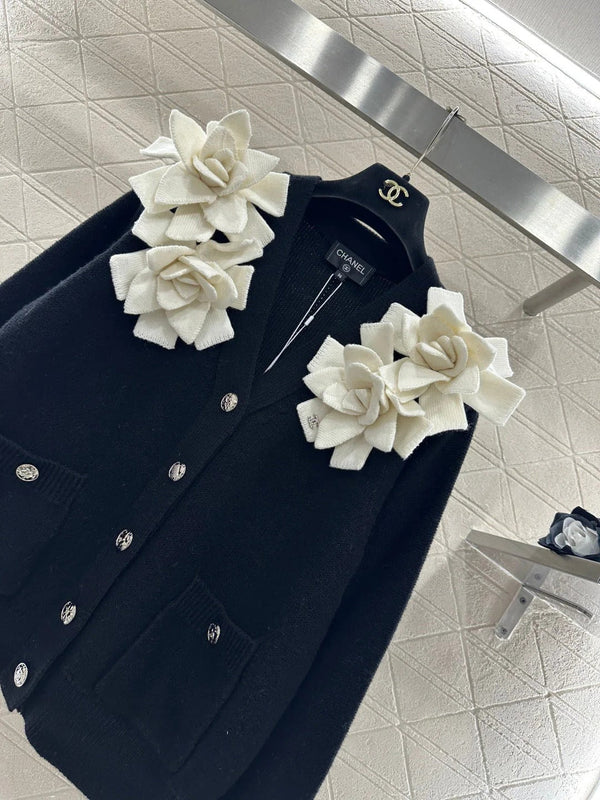 CHANEL 25S CAMELLIA PRINT CARDIGAN 648