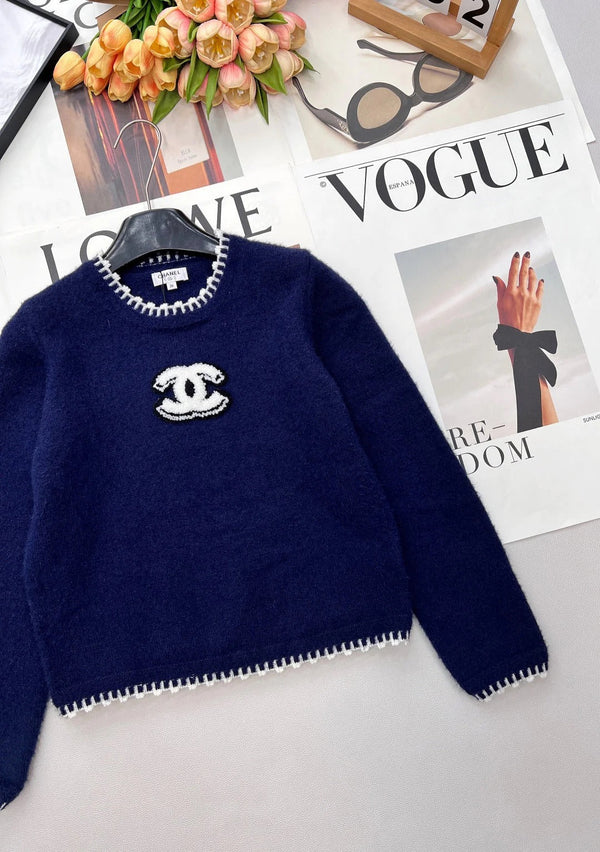 CC 26 Knit Sweater Navy Blue Wool Cashmere 785142