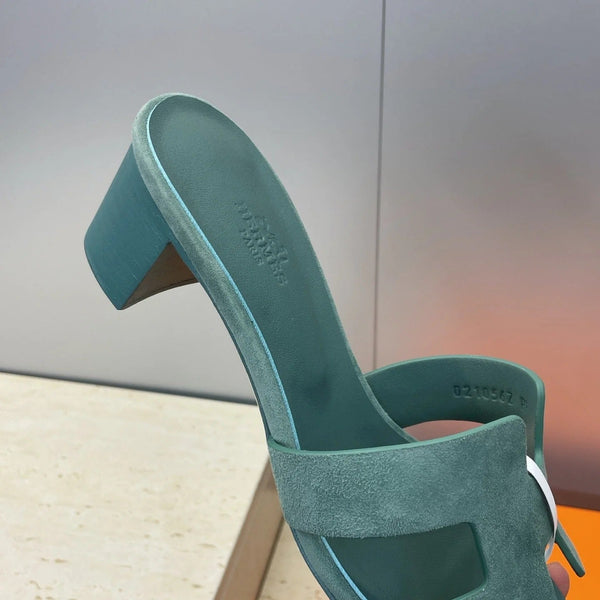 HM 26ss Oran Sandals 45 Moss Green Suede Cowhide 607213