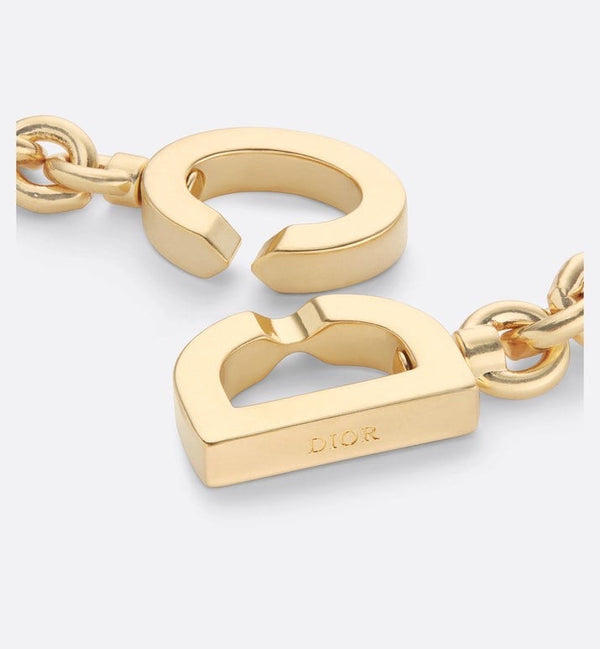 CD 26S CD Logo Chunky Chain Necklace In Gold Tone Metal 631003