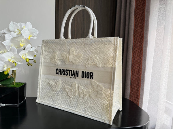 Large CD Book Tote 42cm Butterfly Zodiac White