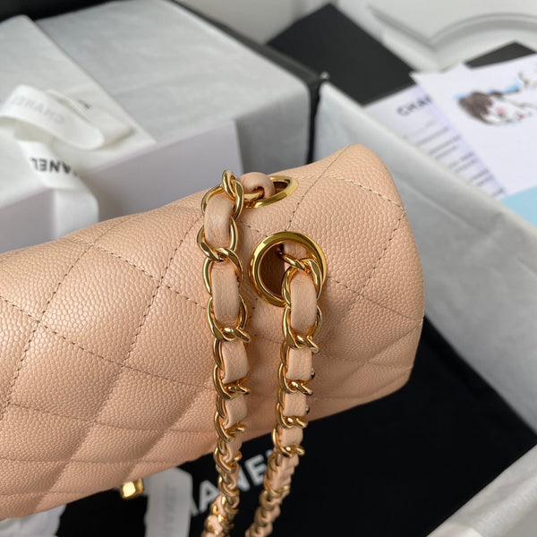 Medium Classic Flap Bag 23cm Salmon Caviar Gold Hardware