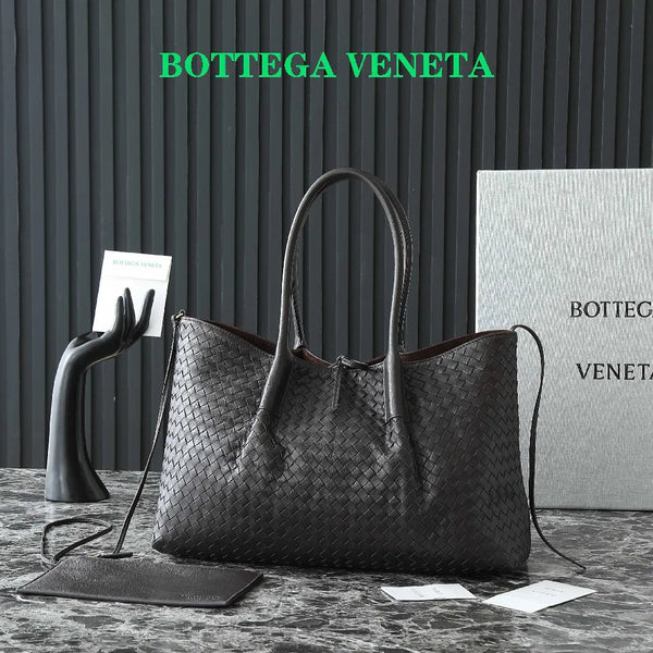 BV Pinacoteca Bag 43cm Deep Brown Intrecciato Calfskin & Suede