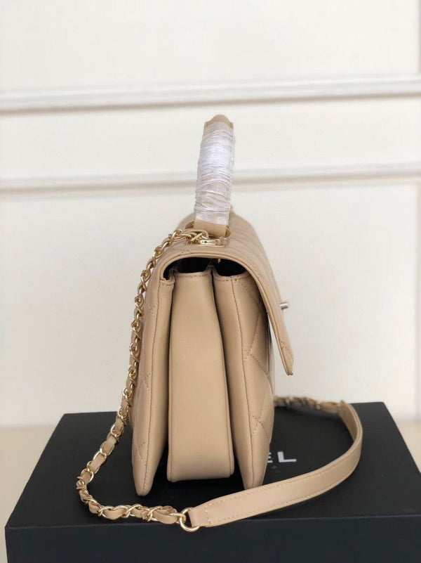 CC Trendy 25 Cream Lambskin