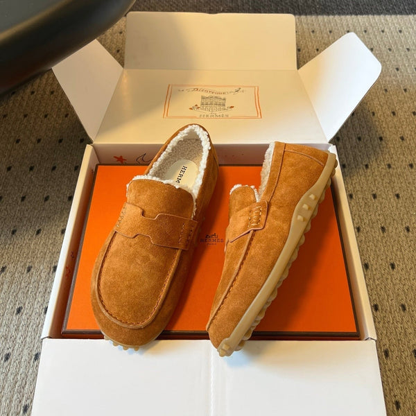 HM 26S Destin Loafers Cognac Brown Suede