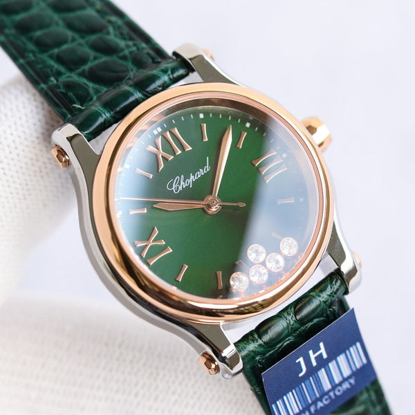 HAPPY SPORT 36MM AUTOMATIC GOLD BEZEL GREEN DIAL