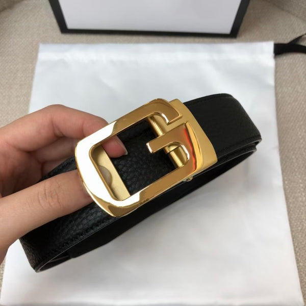 GC 35MM BELT STEEL BUCKLE WRINKLED LEATHER