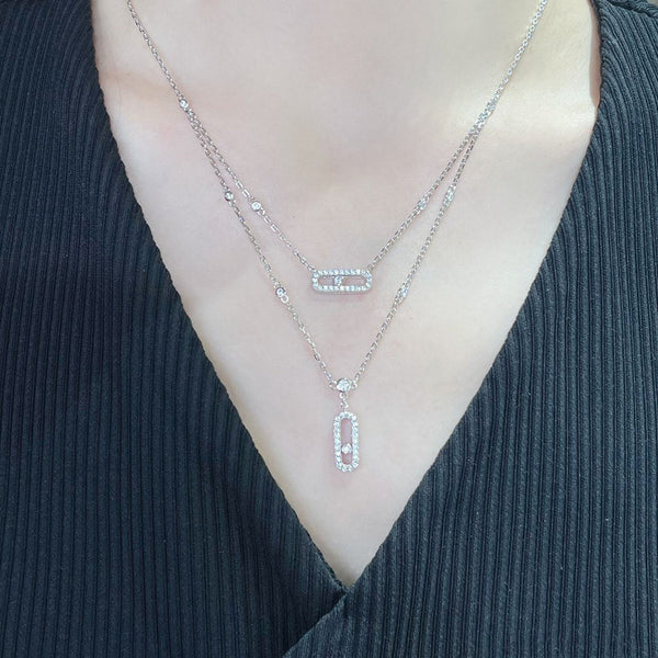 MOVE 2 ROW DIAMOND NECKLACE