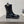 CC 25S Round-Toe Zippered Ankle Boots in Black Glossy Cowhide and Embroidered Latticework 442502