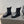 CC 25S Round-Toe Electric Embroidered Thick-Sole Ankle Boots in Black Cowhide and Embroidered Latticework 442495
