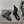 CC 25S Round-Toe Electric Embroidered Thick-Sole Ankle Boots in Black Glossy Cowhide and Embroidered Latticework 442494