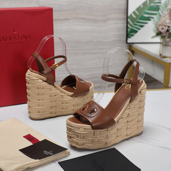 VL Flatform Sandal 15mm In Brown Cowhide 456397