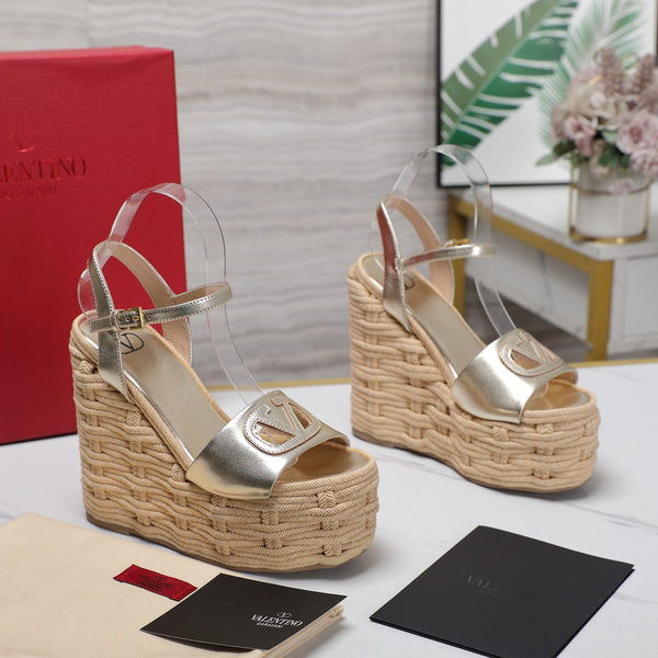 VL Flatform Sandal 15mm In Silver Cowhide 456394