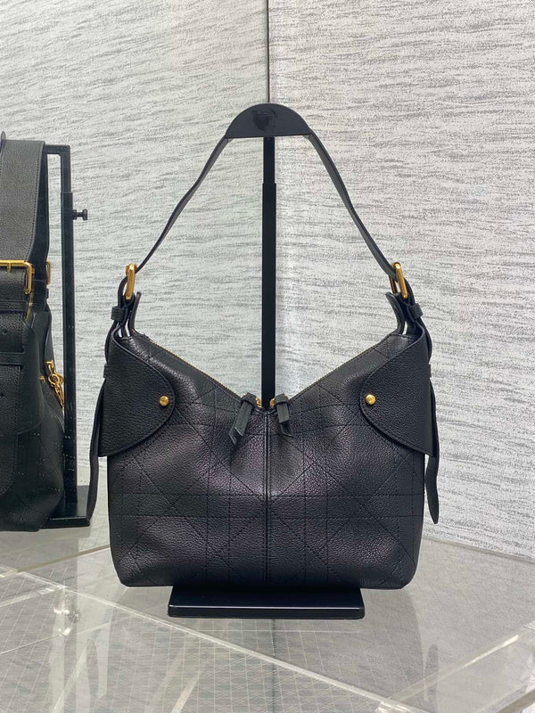 CD VOYAGE Handbag 23cm Black Cowhide