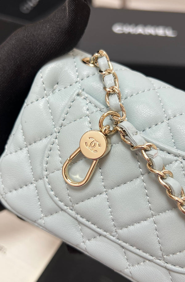 CC 25A Super Mini Bag 12.5cm Cloud Blue Lambskin
