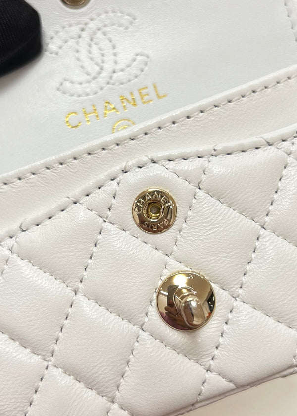 CC 25A Super Mini Bag 12.5cm White Lambskin