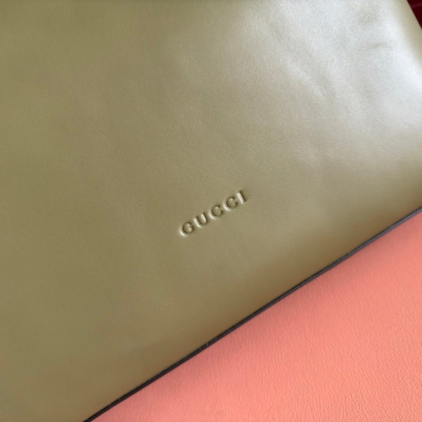GG 25FW Beatrix Handbag 40cm Green Calfskin GHW