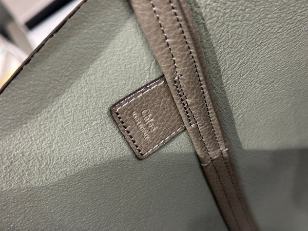 Chloe Spin Tote Bag Large 35cm Grey Calfskin 272279