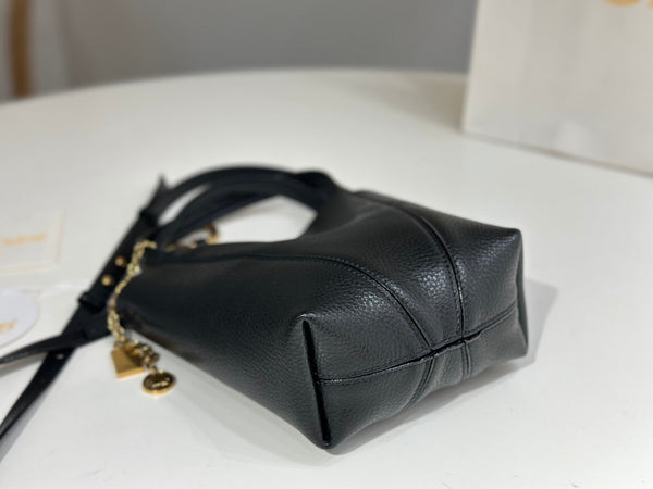 Chloe Spin Tote Bag Small 18cm Black Calfskin 272275