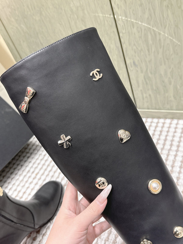 Chanel Riding Boots  Black Lambskin 567792