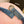 CC Stamp Buckle Women Belt 30mm Elastic Blue Cowhide 196835