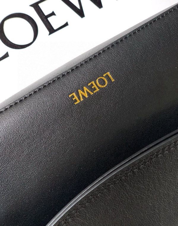 Loewe Ola Handbag Medium 26cm in Black Silver Calfskin  274220
