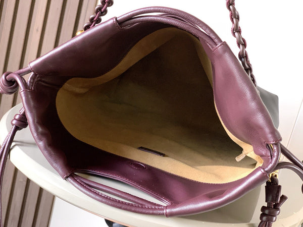 Loewe Flamenco Tote Bag 38 in Burgundy Red Lamskin 274218