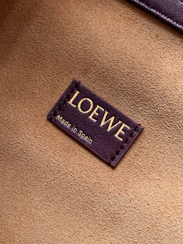 Loewe Flamenco Tote Bag 38 in Burgundy Red Lamskin 274218
