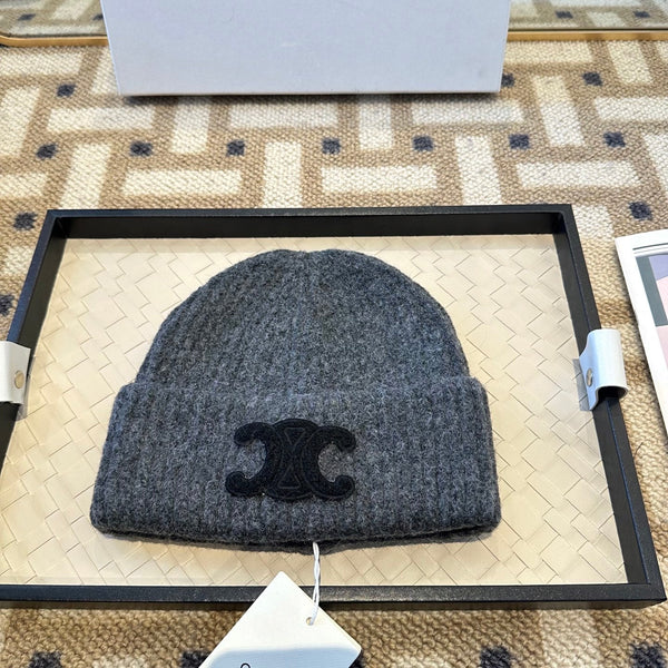 Celine 2025 Fall/Winter New Wool Grey Hat 960101