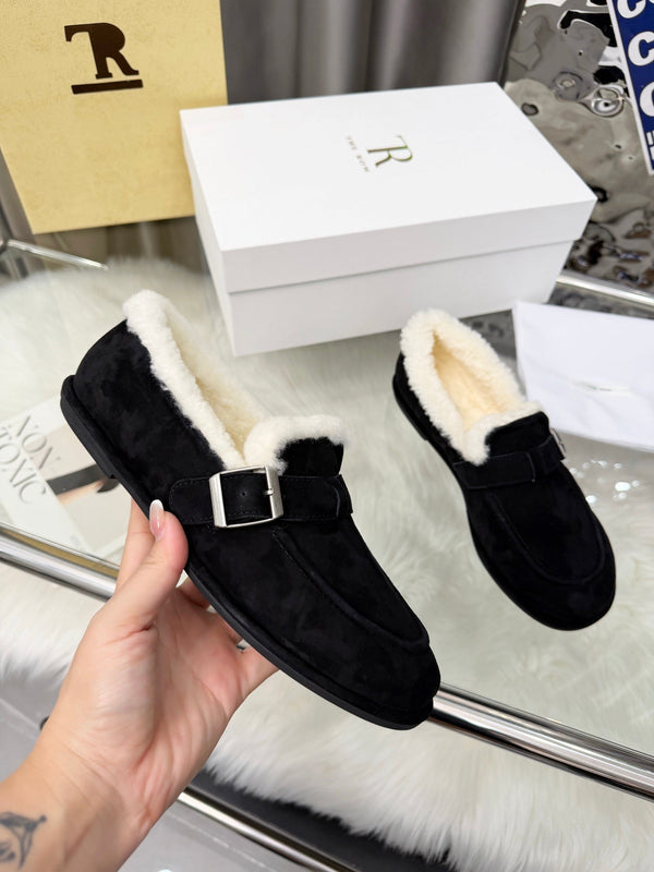 The Row 2025 Loafers Black Wool 576841