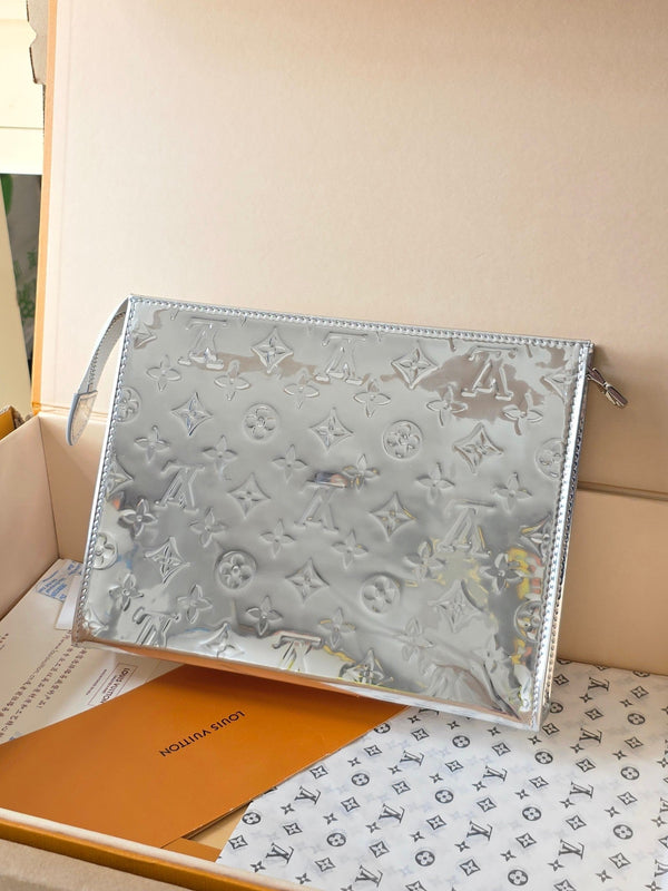 LV Mirrored Clutch Silver Monogram Canvas 274812