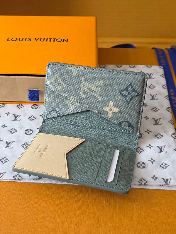 Lv Card Holder 11 Camouflage Green PVC Fabric with Leather 274819