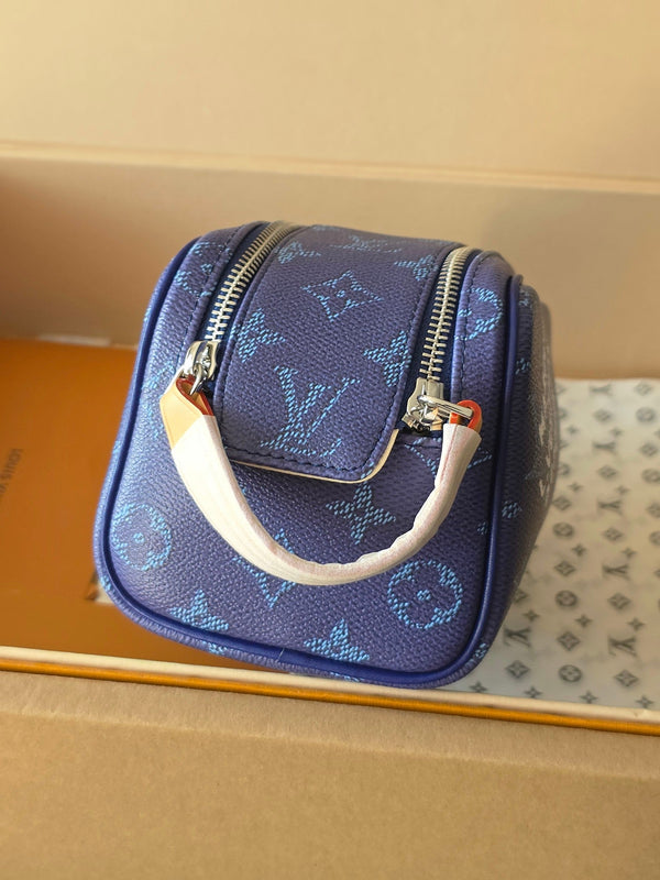 LV Dopp Kit Toilet Pouch Royal Blue Monogram Canvas 274854